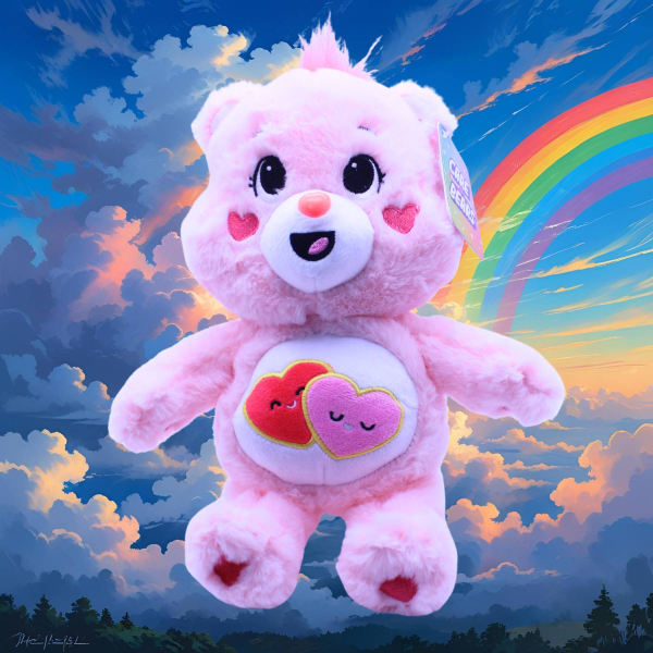 Care Bears Plüschfigur „Lieb-Mich-Bärchi“ – Glücksbärchi Rosa 25 cm | Neu 2025